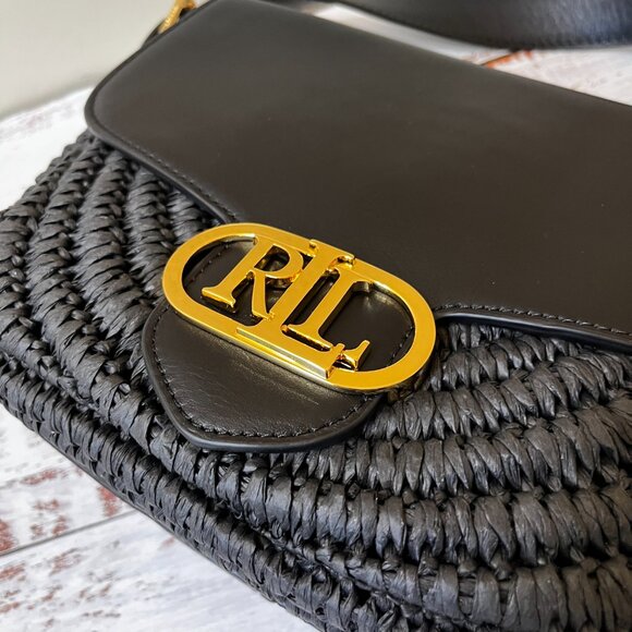 Lauren Ralph Lauren Addie Straw Crossbody Bag NWT - Picture 6 of 11